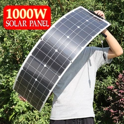 1000W  2000W  Solar Panel Power Bank 12V Solar Panel Kit Controller Solar Plate For Home/Camping/RV/Car Fast Battery Charger