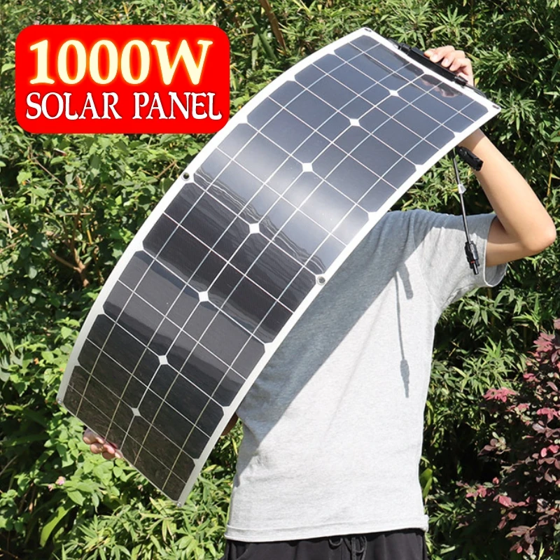 1000W  2000W  Solar Panel Power Bank 12V Solar Panel Kit Controller Solar Plate For Home/Camping/RV/Car Fast Battery Charger