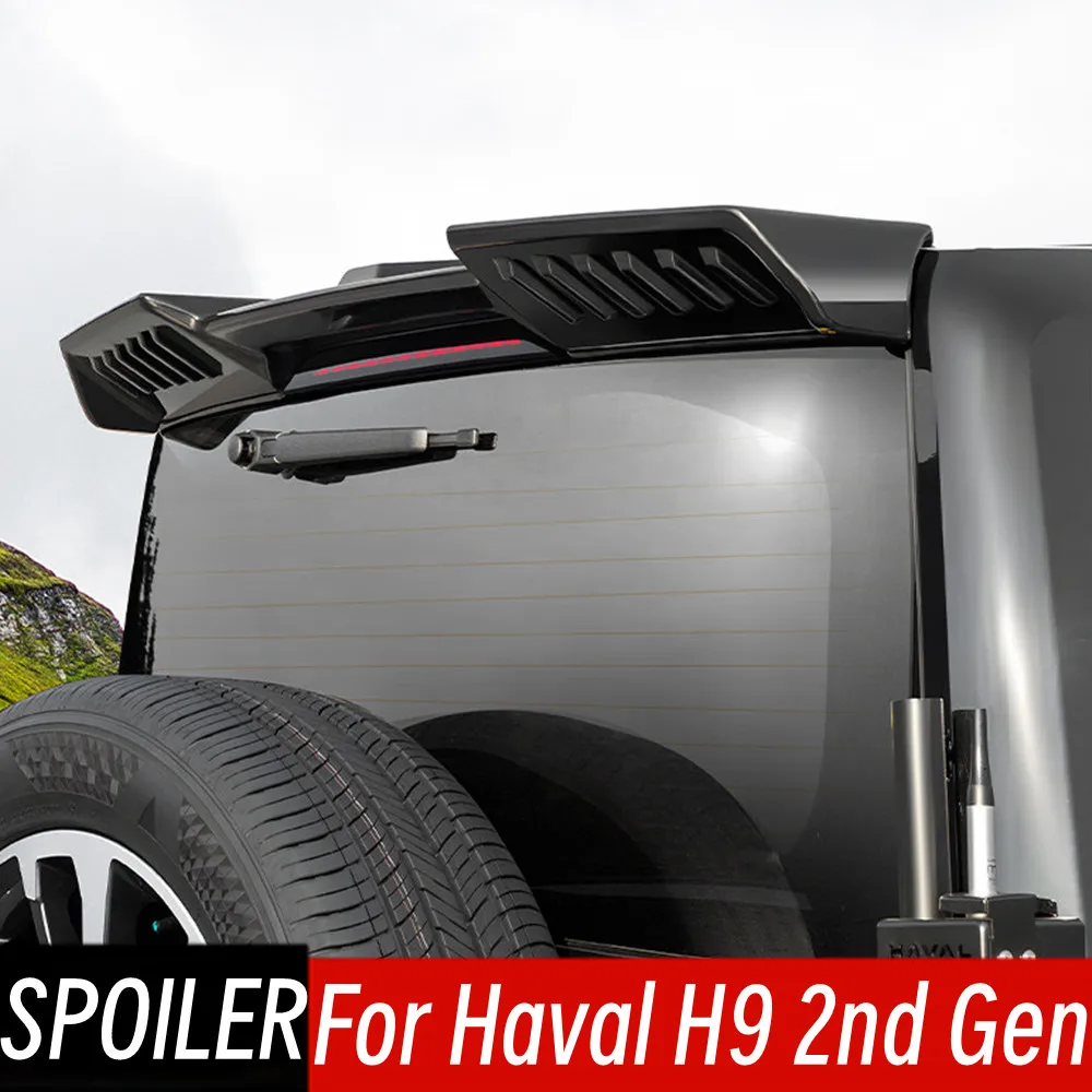 For 2024-2026 Great Wall Haval H9 2nd Generation Rear Trunk Lid Spoiler Wings Car Black Carbon Exterior Styling Accessories Part