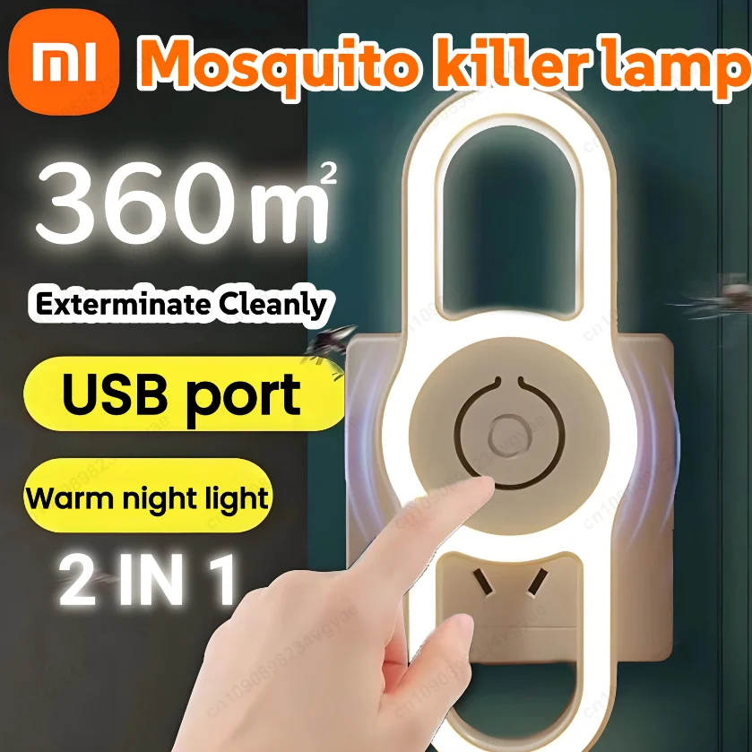 Xiaomi 휴대용 초음파 모기 구충제 저소음 USB 플러그 모기 구충제 장치 안전 모기 킬러 램프 여름