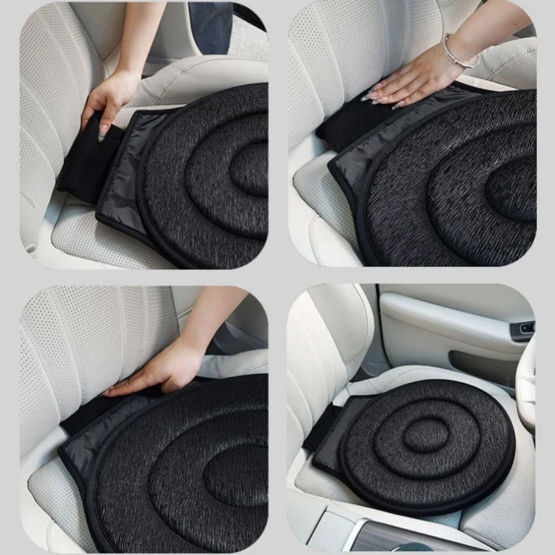 Coussin de siège de voiture rotatif antidérapant, mousse à mémoire de forme, 360 résistant, coussin pour les personnes âgées, mobilité limitée