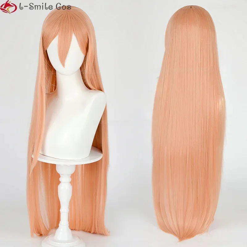 

Power Косплей COS Makima Power Wig Косплей Оранжевый/Розовый Парик Рога Термостойкие Волосы Хэллоуин Аниме Парики + Кепка Для Парика