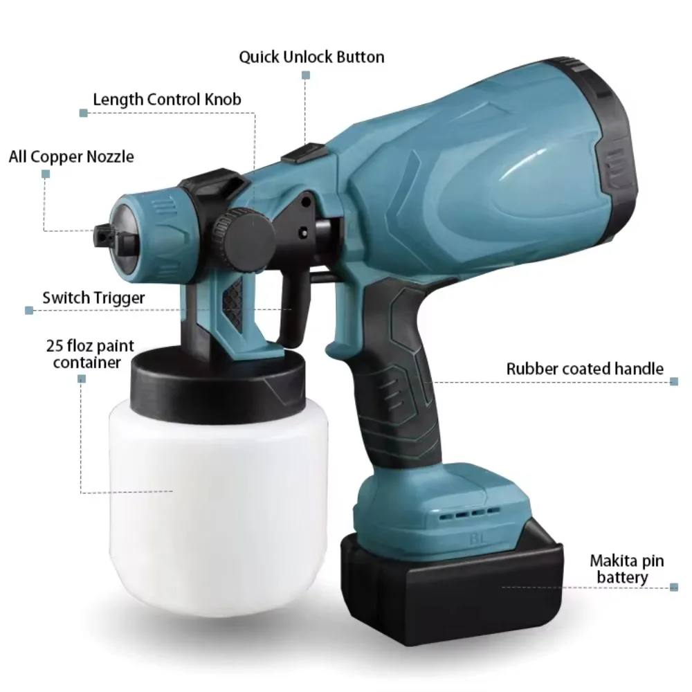 Electric Airless High-pressure Automatic Painting Machine, with Battery Power Supply for Home DIY Decoration