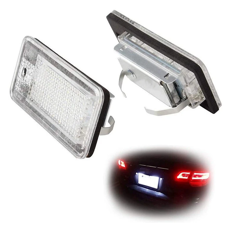 Araba için LED lisans numarası plaka işık lambası beyaz-Audi A3 S3 8P A4 B6 B7 A5 A6 4F Q7 A8 S8