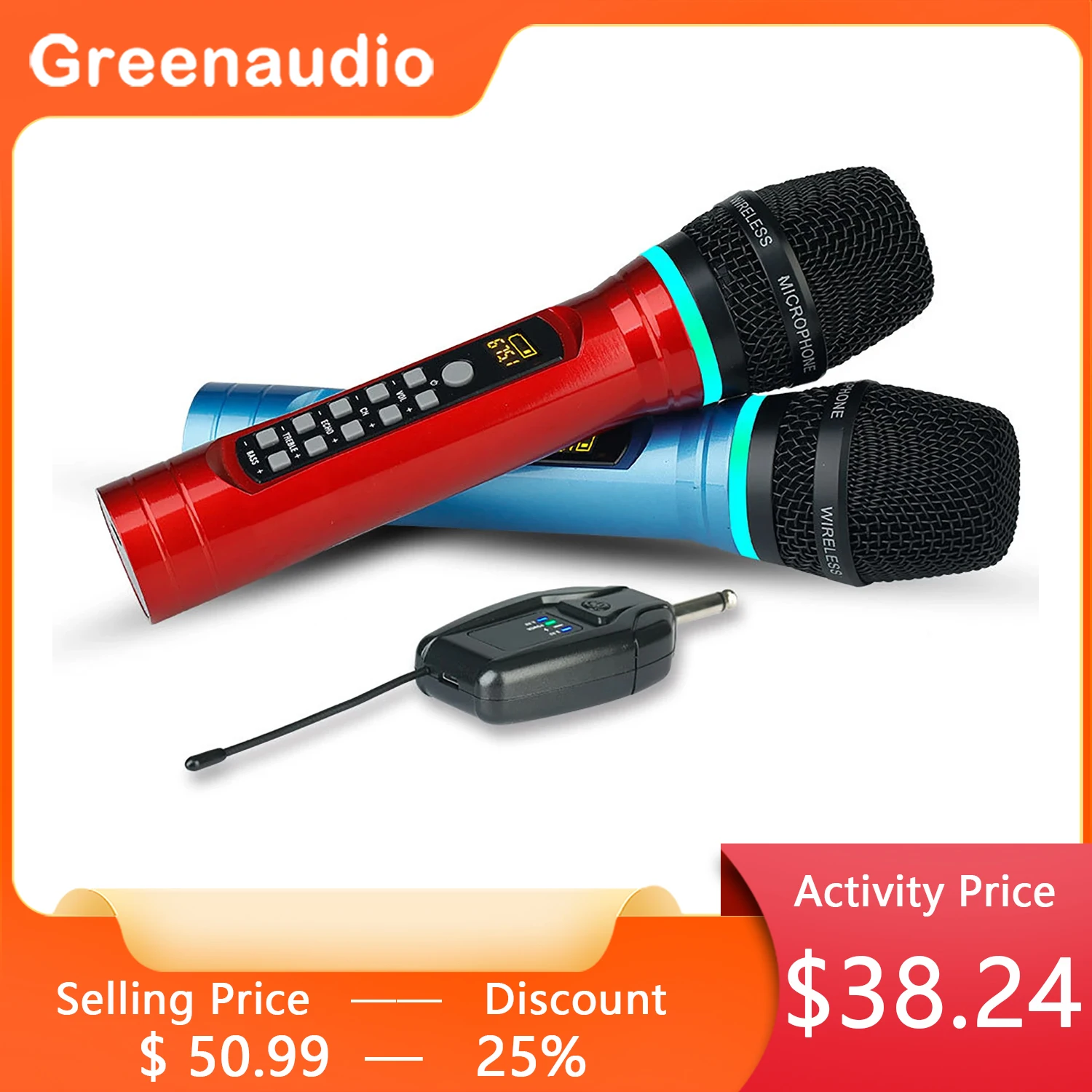 

GAW-010B Wholesale Professional Wireless Mic System Dynamic Handheld Vocal Karaoke Echo Microphone