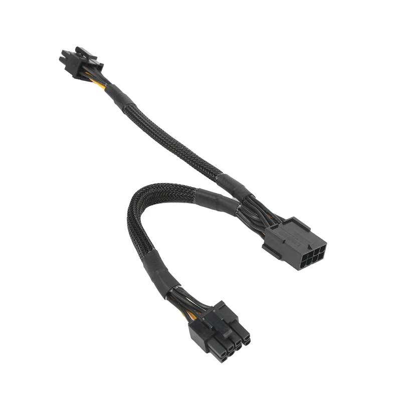 2PCS GPU Pcie 8 Pin Female To Dual 2X 8 Pin (6+2) Male PCI Express Power Adapter Braided Y-Splitter Extension Cable