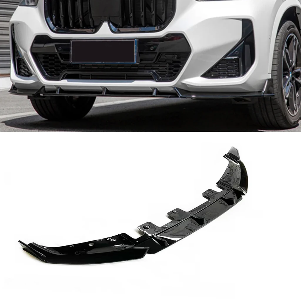 Front Bumper Lip Spoiler Splitter Diffuser Body Kit Tuning ABS Canard Lip Protector Cover For BMW X1 U11 IX1 M Sport 2023 2024