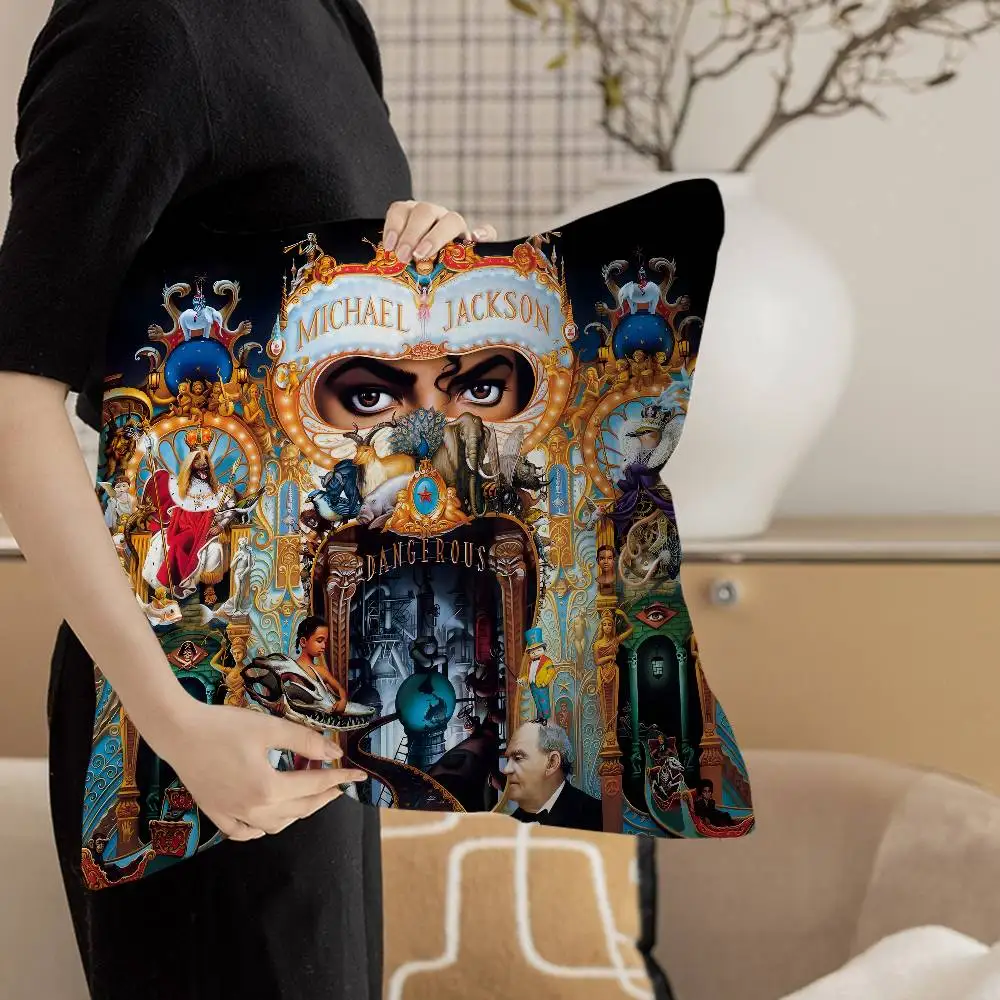 Pop Singer M-Michael J-Jackson Cushion Cover Inches Farmhouse Decor Home Throw Pillow Covers for Couch Decorations