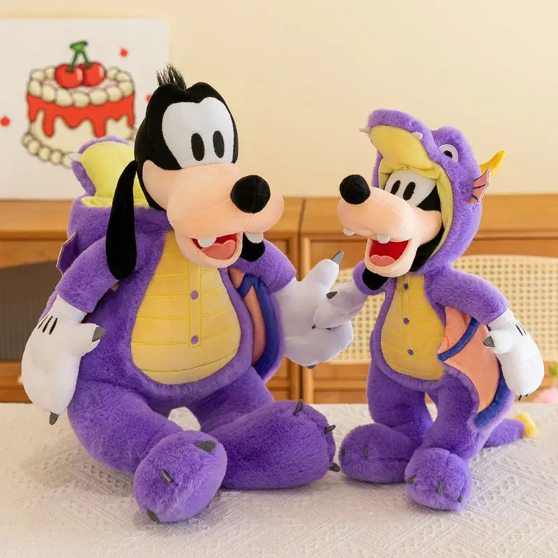 Disney Kawaii Purple Dragon Goofy Goof Plush Toy Halloween Doll Catoon Dippy Dawg Room Decor Pillow Cushion Peluches Gift