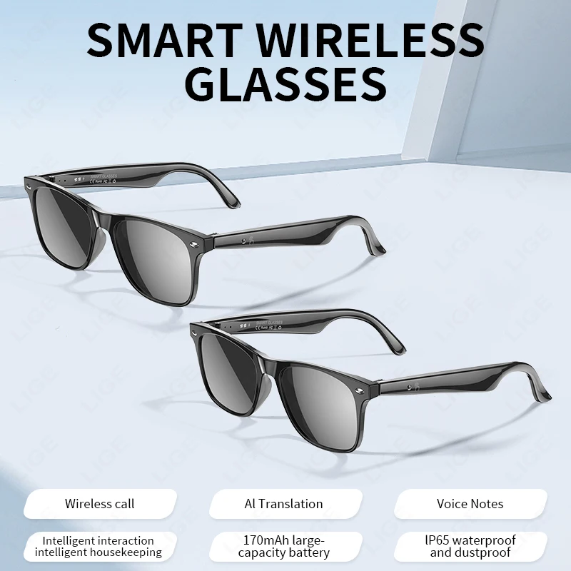 

Солнцезащитные очки AI Smart Translate, Bluetooth-вызов, шумоподавление, воспроизведение музыки, BT-перевод вызовов, умные очки для учебы, отслеживания