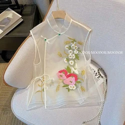 Women's Vest Vests for Women Women's Jackets Vest Female Summer  new Chinese Embroidery High-end Fashion Light Luxury   Vest