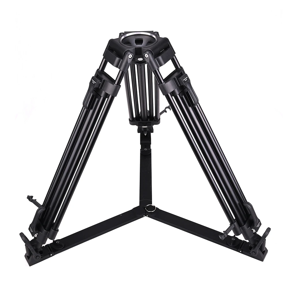 V12P MLS100 Fluid Head & Aluminum Video Tripod Kit for ENG Cameras Broadcast Camcorders