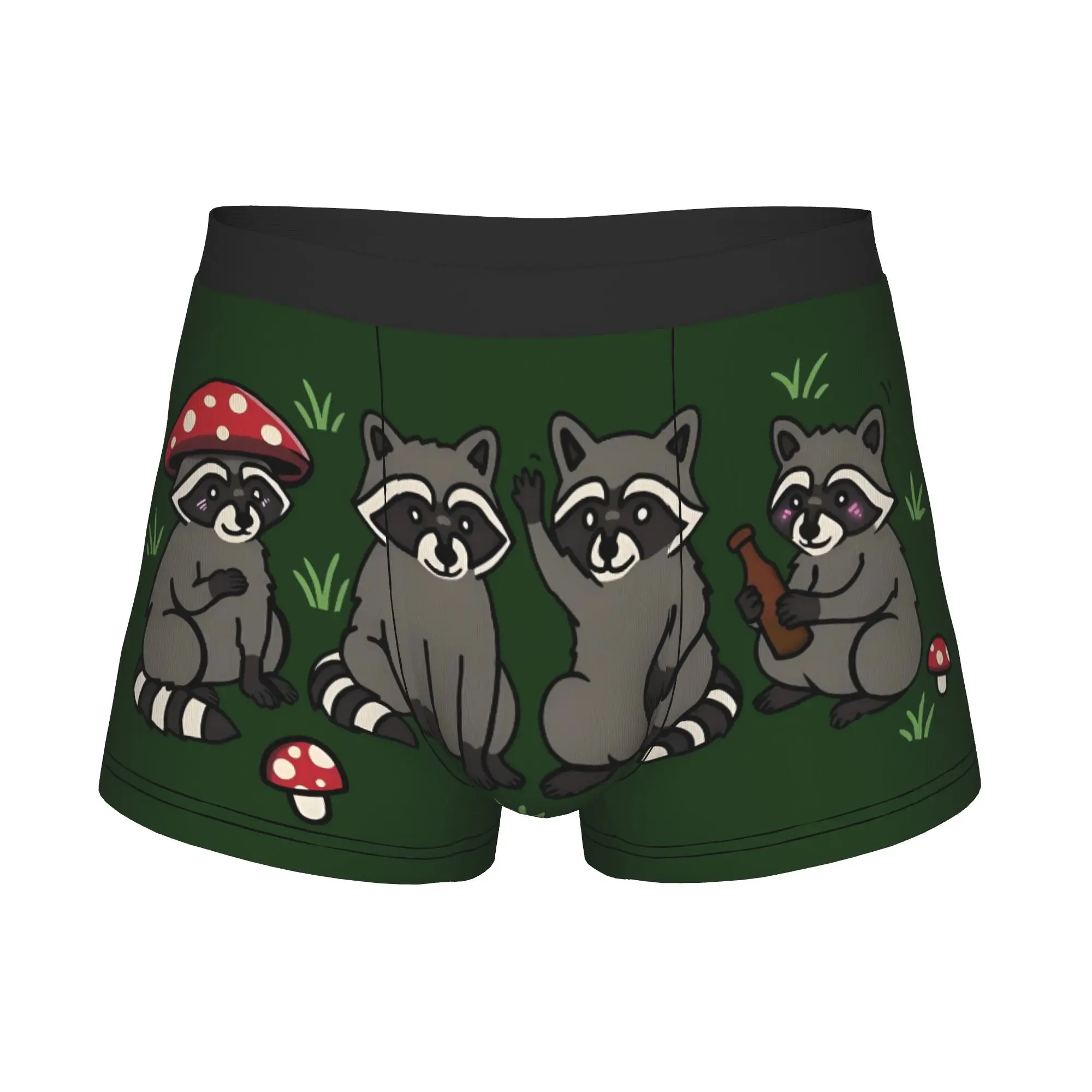 Raccoon Friends Underwear Male Printed Forest  Boxer Briefs Shorts Panties Soft Underpants