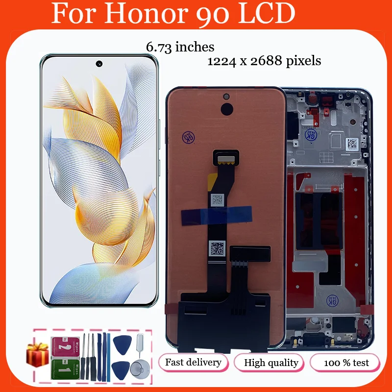 

6.7" Original For Huawei Honor 90 LCD REA-AN00 Display Screen Touch Panel Digitizer For Honor 90 LCD Screen REA-NX9 Frame