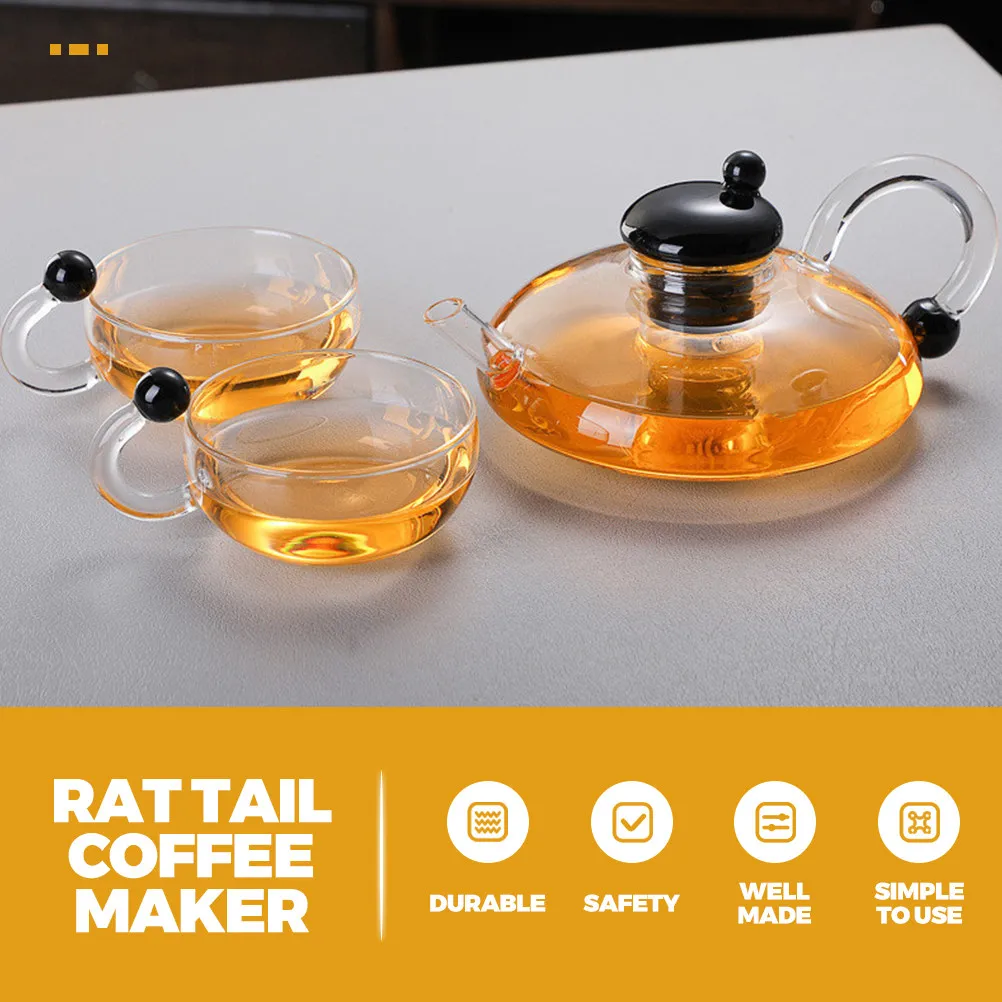 

Стеклянный чайник с эргономичной ручкой, кофеварка для домашнего использования, многофункциональный термостойкий чайник для приготовления горячих напитков