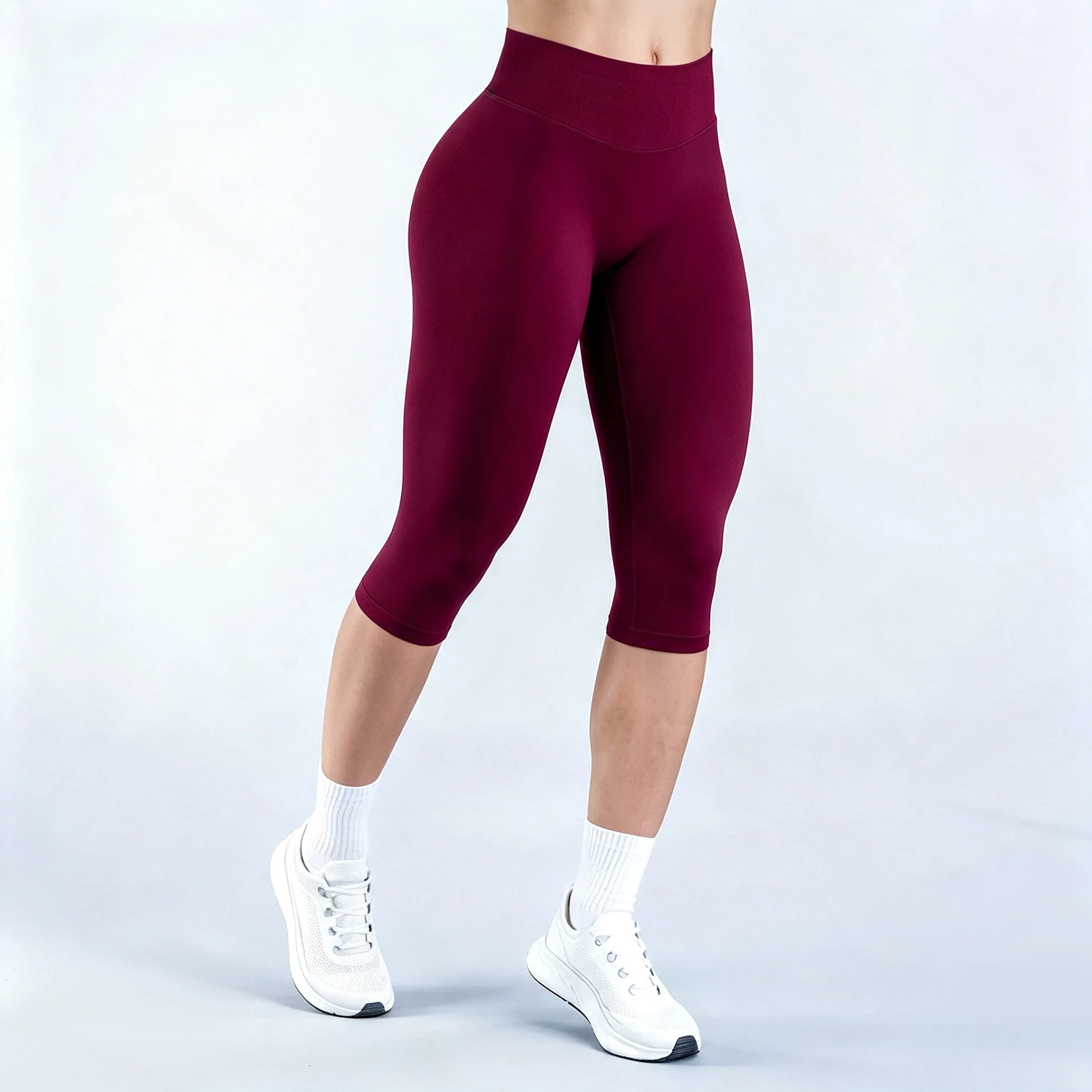 Pericic Nahtlose Yoga-Caprihose für Damen, Schnelltrocknend, Hohe Taille, Fitness-Cropped-Leggings, Sportbekleidung, Workout-Laufhose – Detail 16