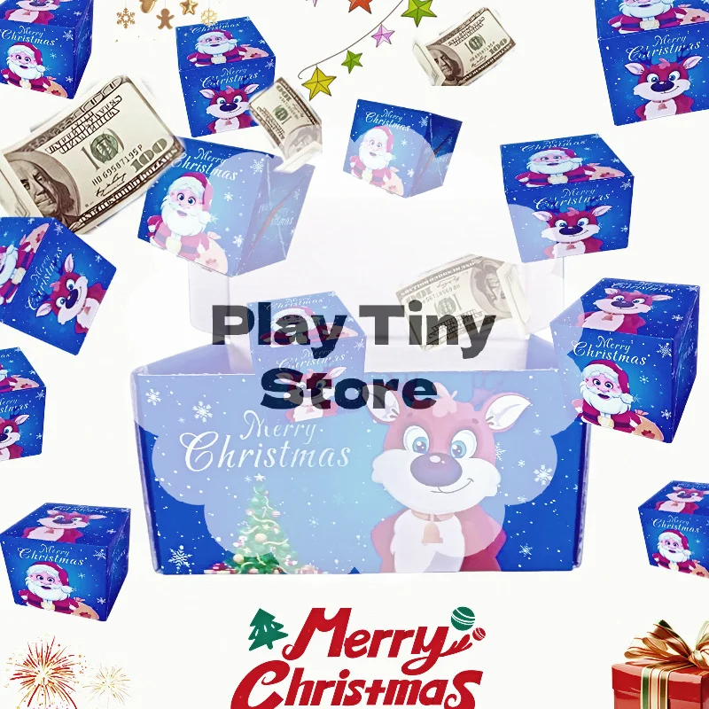 

Holiday Cash Pop-Up Box, Collapsible Unveil Christmas Gift, Surprise Explosion Container