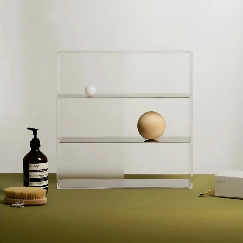 

High Quality Acrylic Bauhaus Storage Stand Stainless Steel Minimalist Tray Multi Tier Cup Perfume Desktop Shelf Extra Heavy Load