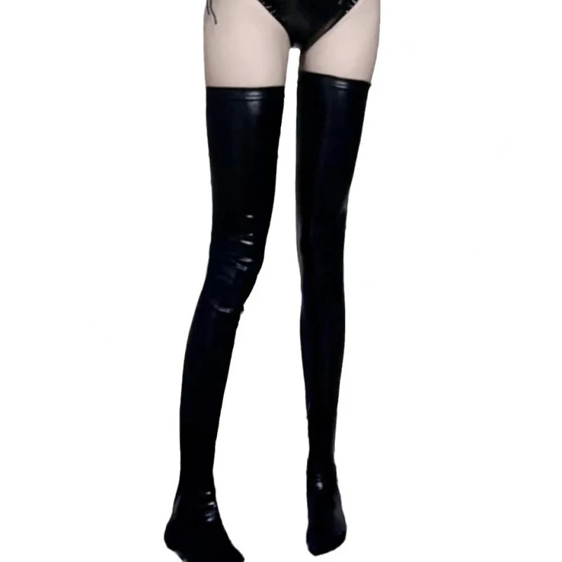 

PU Leather Breathable Long Socks Comfortable Solid Color Performance Costume Accessories Soft Material