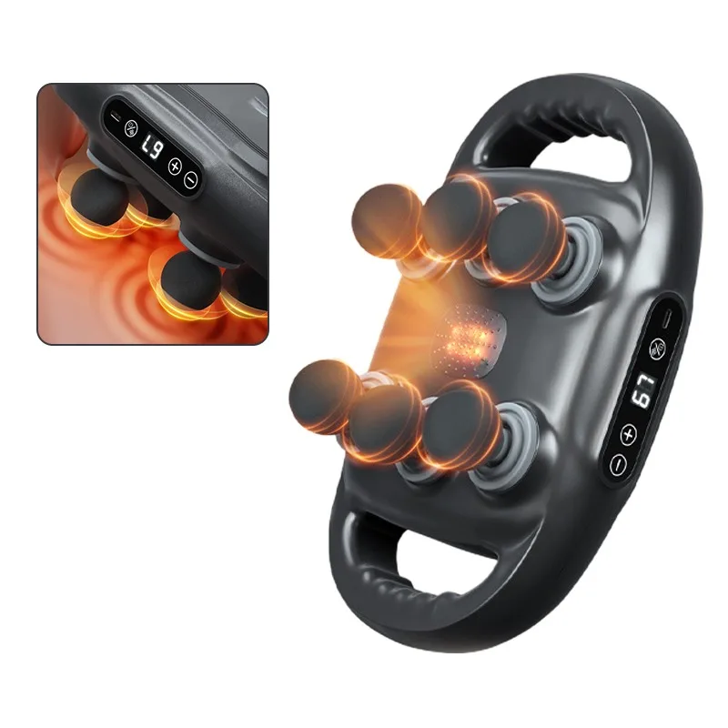 

6 Head High Frequency Quality Massage Gun Deep Tissue Vibration Body Muscle Massage Gun Heat