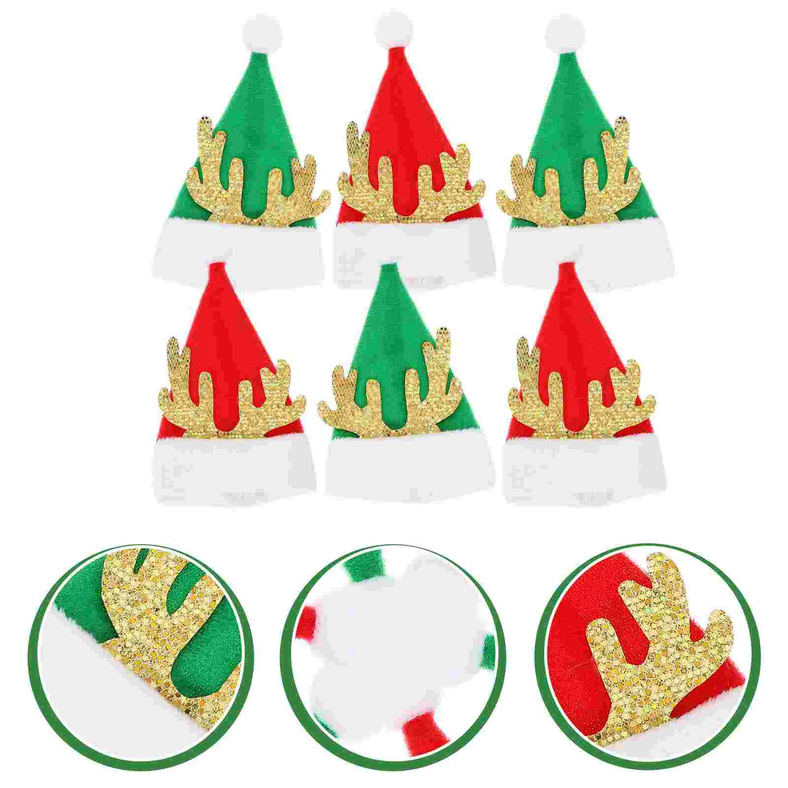 Cake Topper Mini Hat Christmas Cutlery Bag Holiday Party Table Decoration Ornaments Silverware Bottle