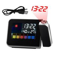 New Alarm Clock With Night Backlight Color Digital LED Screen Projector Adjustable Projection Angle For Home Living Room