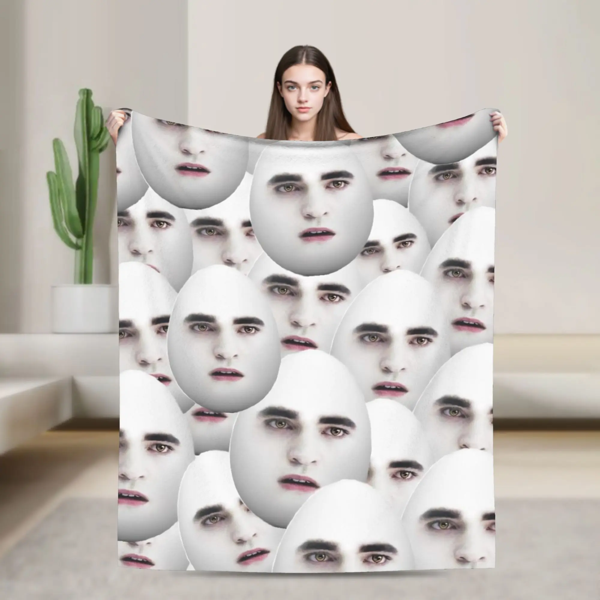 Funny Eggward Meme  Blanket Twilight Edward Cullen Fleece Funny Warm Throw Blanket for Home Decoration