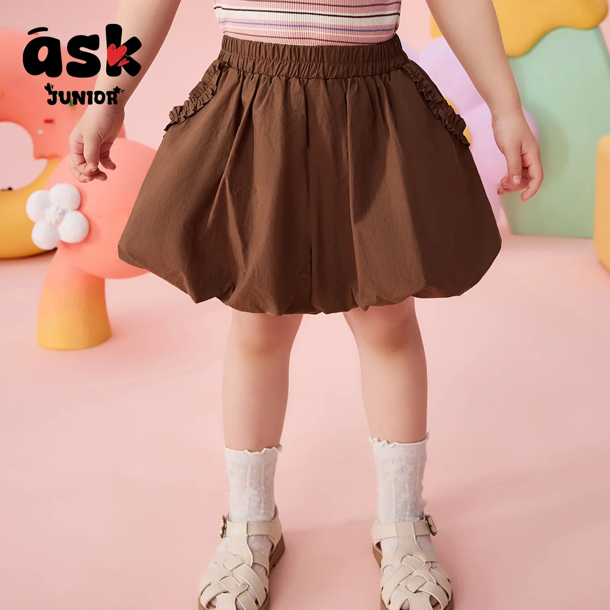اسأل شورت سروال قصير صيفي للفتيات الأكبر سنًا لطيفًا بلون سادة من القطن #2