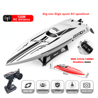 UDiRC New RC Boat 60Km/H High Speed Waterproof 2.4GHz Radio Control Boat Brushless RC Speedboat Pvc Boat Toys Gift For Kids