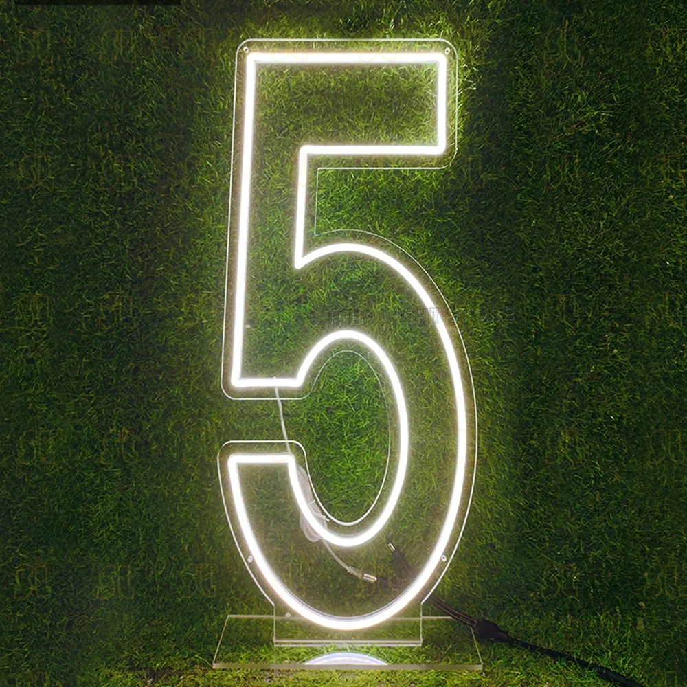 70cm/28inch Big LED Number Neon Signs Flex LED Neon Light Baby Birthday Wedding Number Table Sign Personalized Light Sign