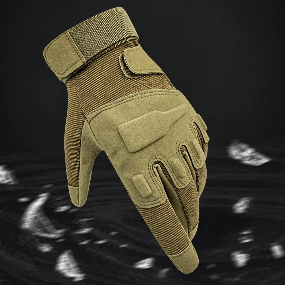 Unisex Wear Resistant Full Finger Gloves Anti Slip Protective Cycling Gloves Hard Knuckle Outdoor Sports Gloves Shooting