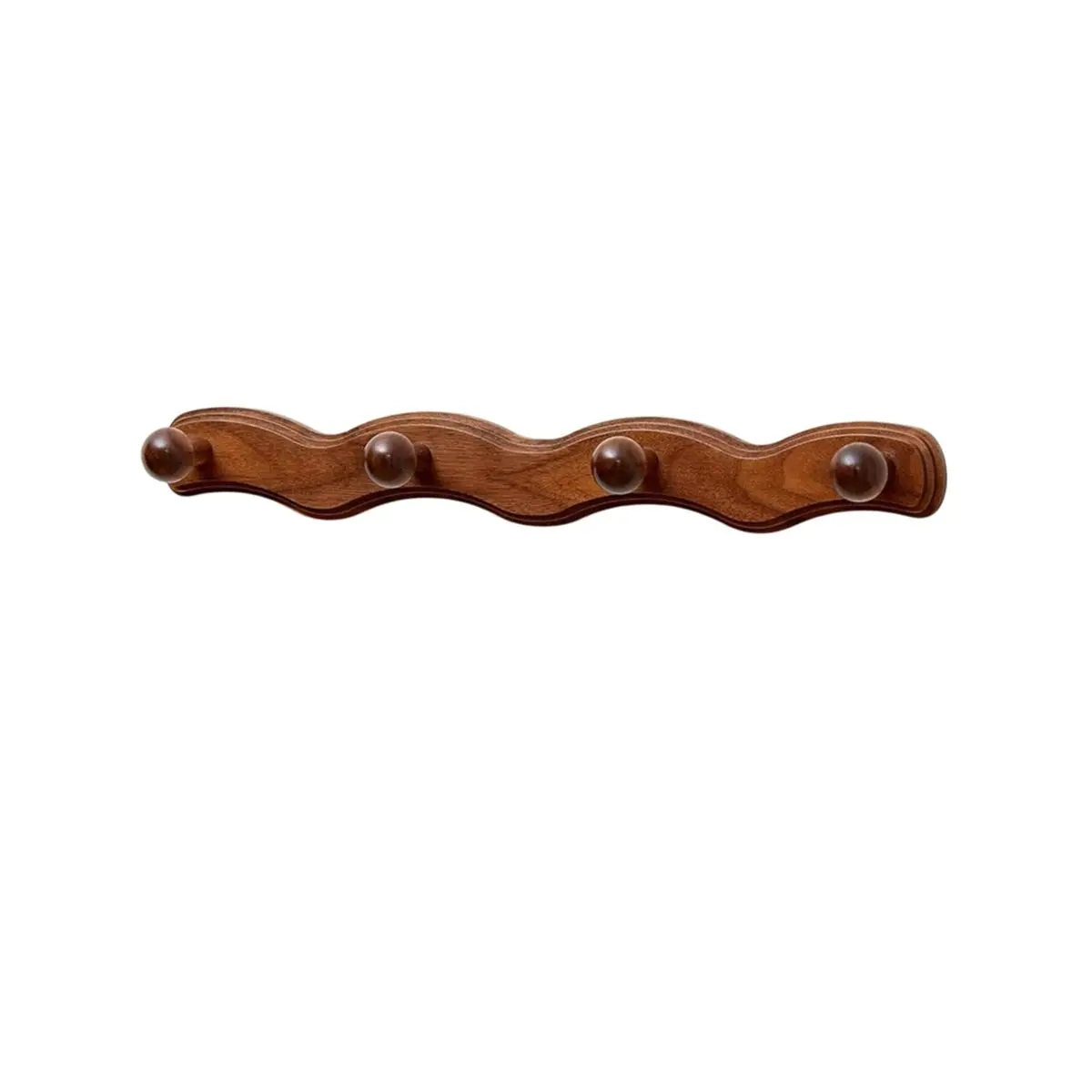 【TODAY-BUY】~@ Wooden Hanger Wall Mounted with 4 Hooks, Used for Hanging Clothes Keys, Robes, Towel Bags, Moisture-Proof Hooks