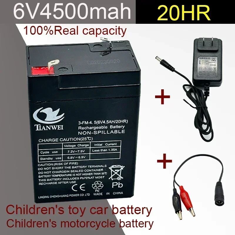 New 6V Lead-acid Battery 4500mAh for Children's Electric Cars, Toys, Cars, Motorcycles, Baby Strollers, Battery Batteries