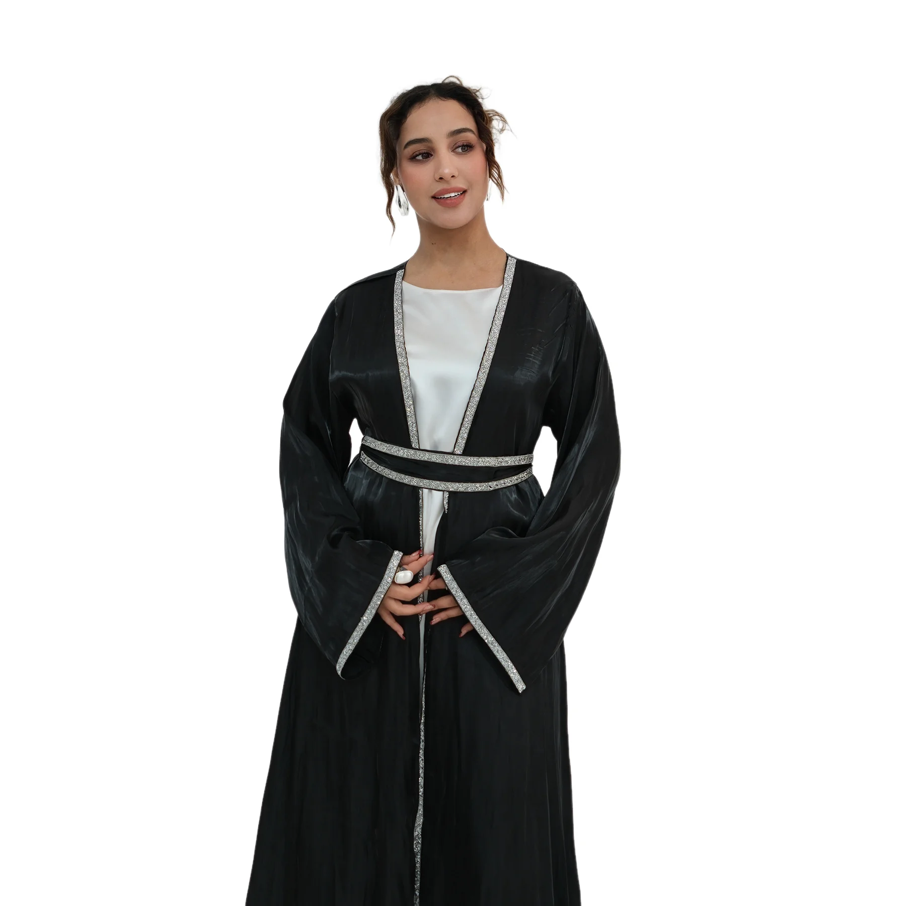 

Eid Open Abaya for Woman Dubai Muslim Cardigan Abayas Dress Kaftan Robe Musulman Kebaya Kimono Jalabiya Ramadan Islam Clothing