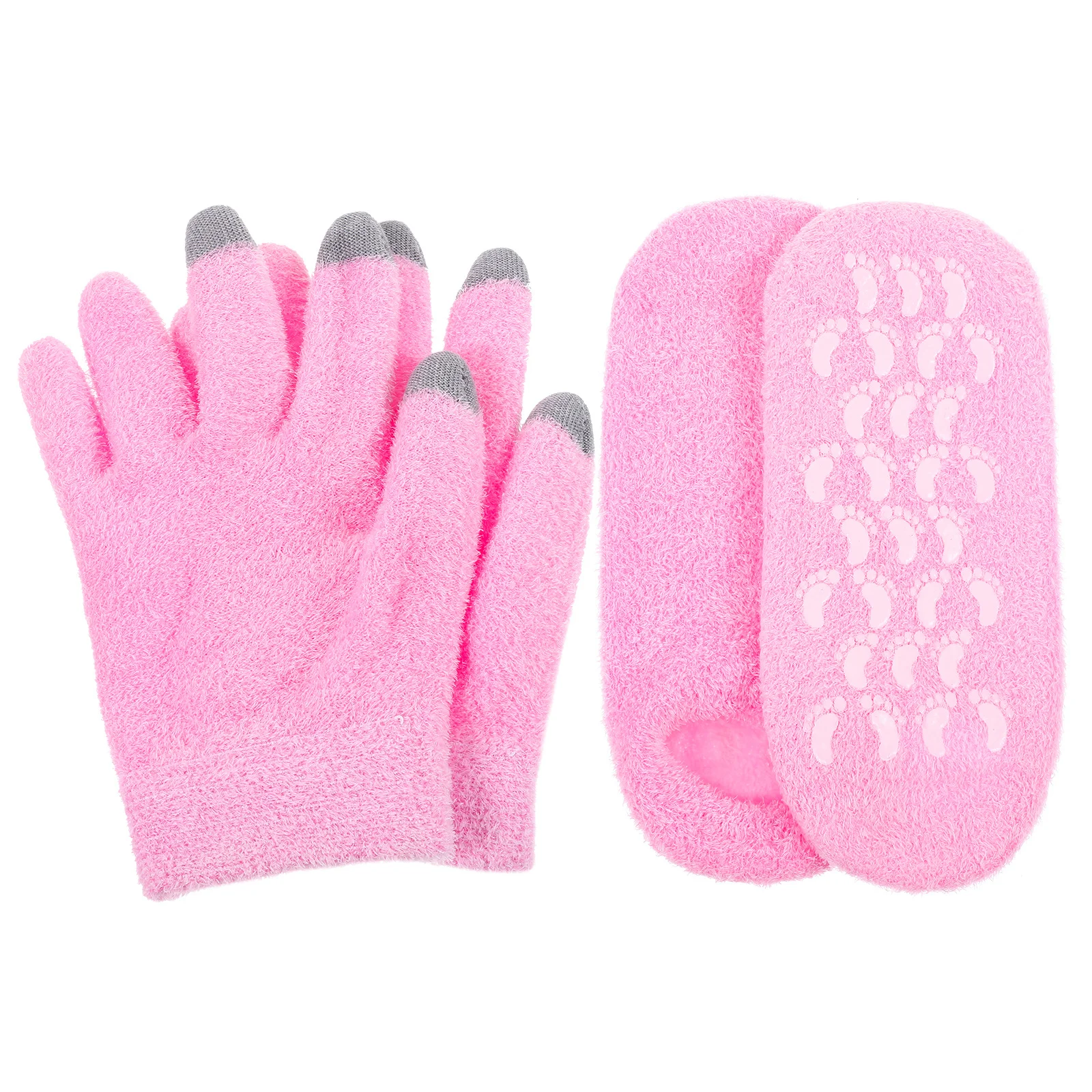 1 مجموعة شاشة تعمل باللمس قفازات وجوارب للنساء بين عشية وضحاها اليد العناية بالقدم لينة الجلد ودية غسول الاحتفاظ قفازات