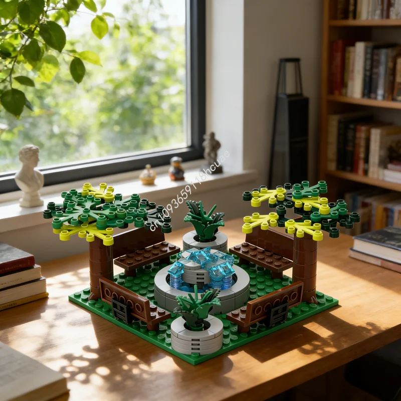 

Набор строительных блоков MOC City «Фонтанный парк», 169 деталей, конструктор, игрушка для сборки, идея для рождественского подарка, креативное развивающее средство