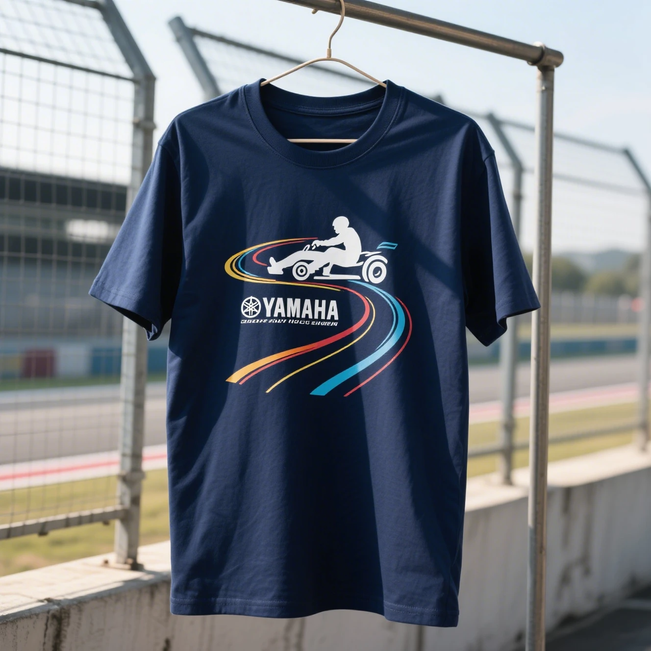 

YAMAHA Yamaha Motorcycle Racer Silhouette Curve Arc Riding Heavy Loose 2025summer Повседневный хлопковый топ с принтом для мужчин и женщин