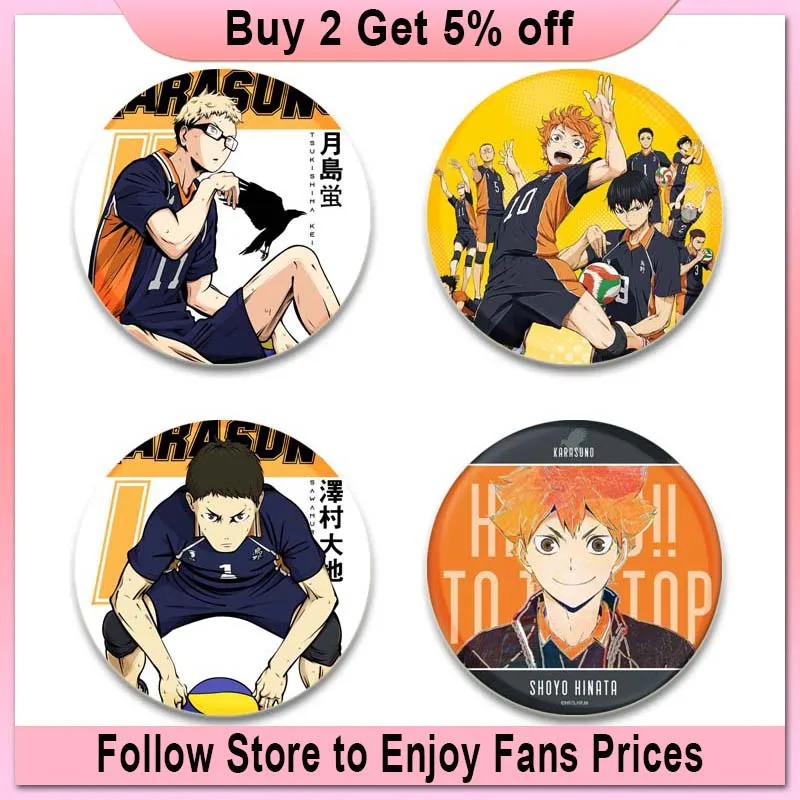 Anime Haikyuu Enamel PinS Cartoon Cosplay Shoyo Hinata Tobio Kageyama Badge Brooches Backpack Clothes Accessories Friend Gifts