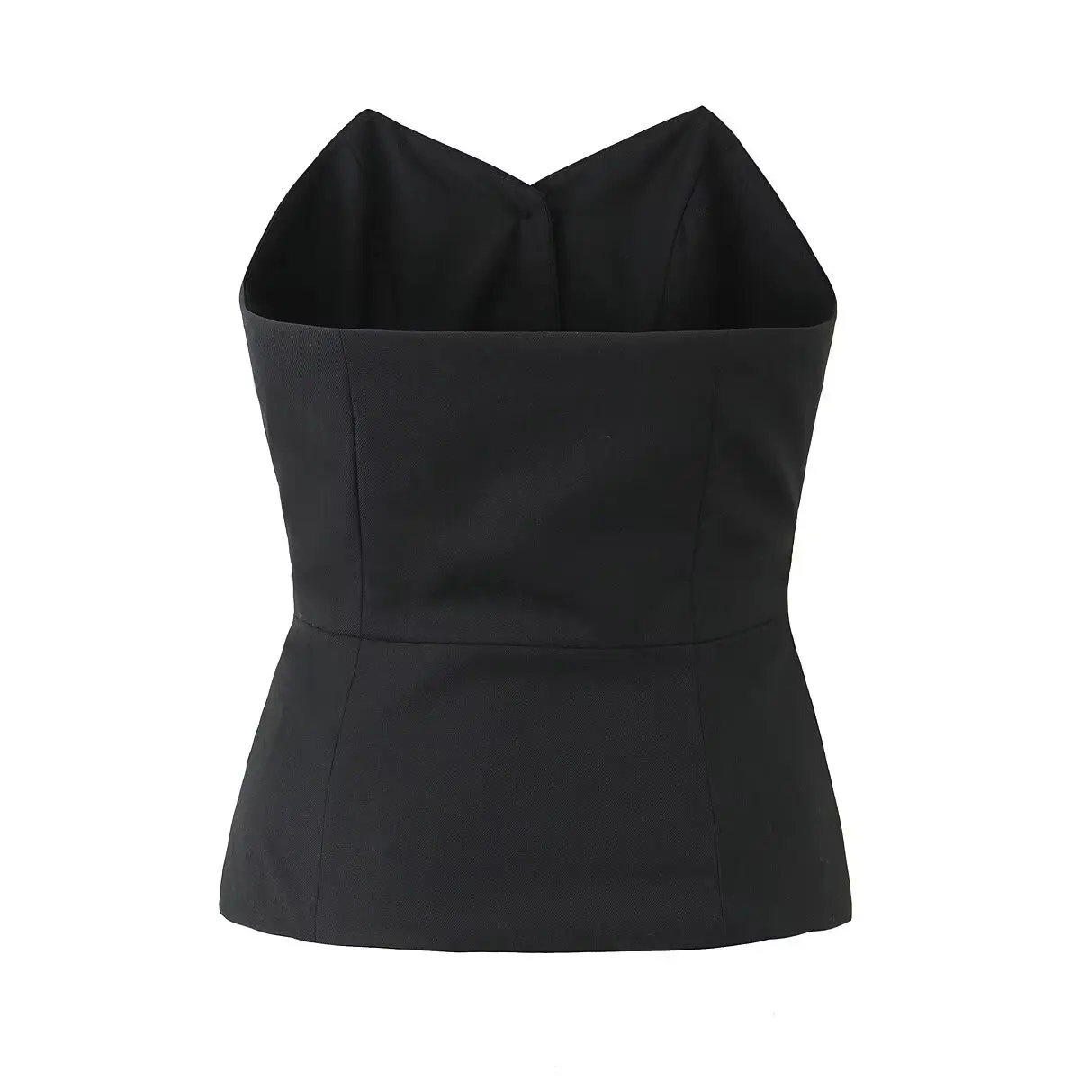 Withered Vintage Suits High Street Single Breasted Strapless Vest Fashion Sexy Off Vest Women Shoulder Top Ladies