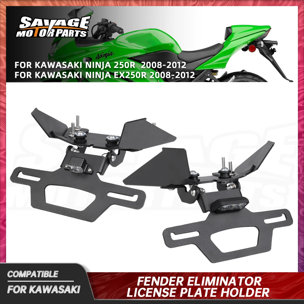 

NINJA 250R License Plate Holder For Kawasaki NINJA EX250R 250R Motorcycle Fender Eliminator Rear Tail Frame LED Plate Light