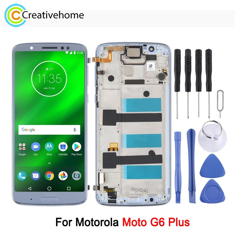 

5.93-inch LCD Screen with Frame For Motorola Moto G6 Plus Phone Display Touch Panel and Digitizer Full Assembly Spare Part