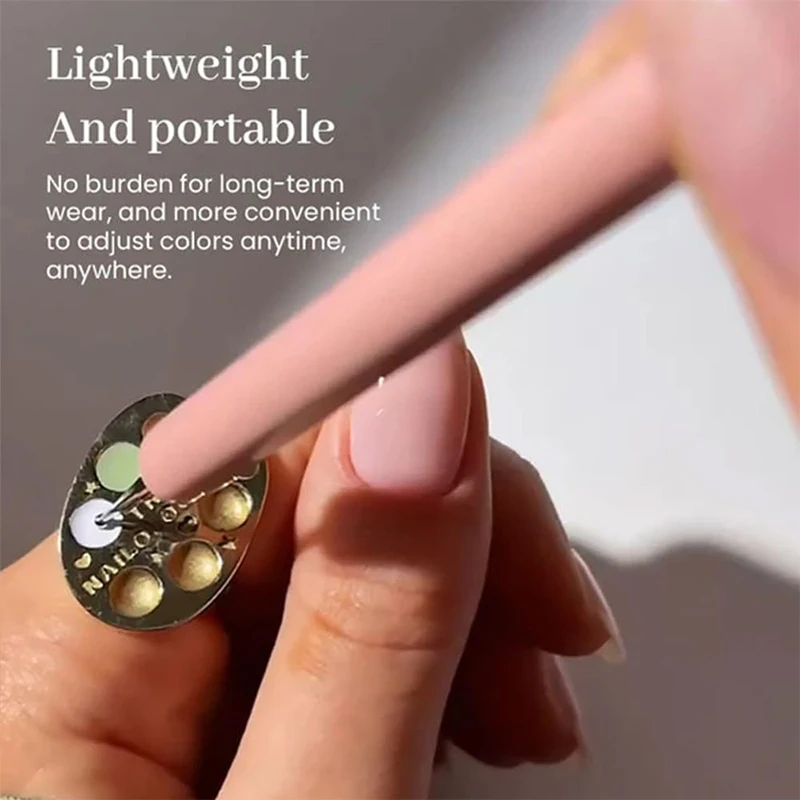 2/5 pezzi tavolozza per manicure con punta delle dita anello tavolozza per unghie con punta delle dita anello tavolozza di smalto per unghie in resina indossabile per nail art
