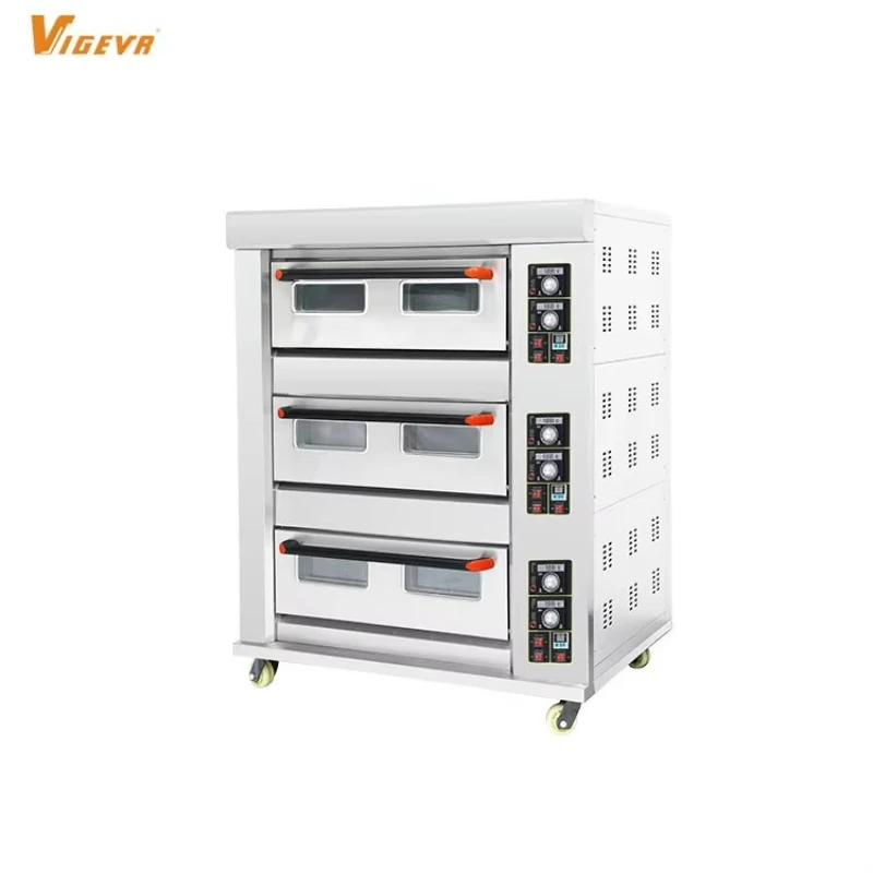 

Промышленная печь Vigevr с 3 деками и 9 противнями для выпечки хлеба и пиццы, хит продаж, коммерческое оборудование для выпечки