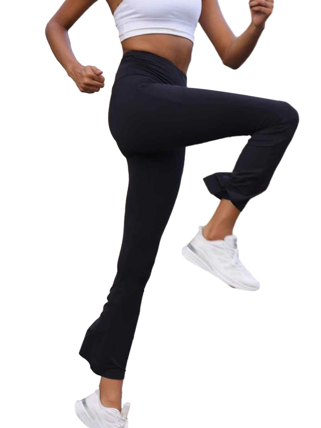 

Women's Super Soft Flare Pants with Pockets, High Waisted Tummy Control Workout Yoga Push Up Gym Fitness Leggings Bell Bottoms