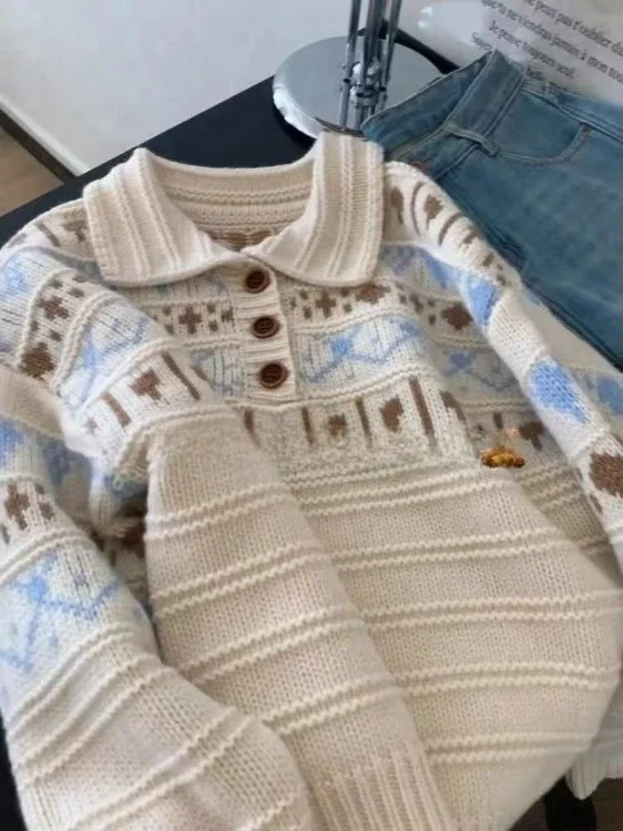 Modny kardigan z dzianiny, odzież wierzchnia damska, jesienno-zimowy, ocieplany, długi sweter o regularnej długości z kołnierzykiem.