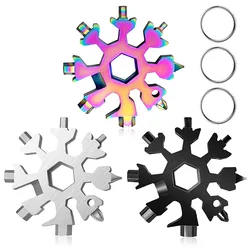 Snowflake Multitool  Snow Multi-Tool Screwdriver Bike Tools Keychain Bag Tag Hex Wrench Key Bottle Opener