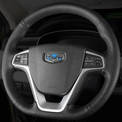 Custom Car Steering Wheel Cover Breathable Genuine Leather Fit For Geely EMGRAND GT 2015 2016 2017 Auto Interior Accessories