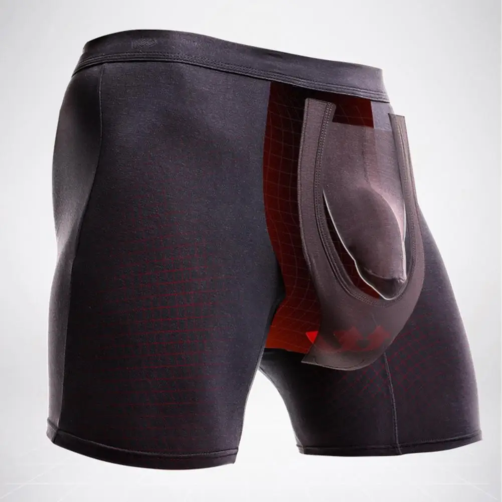 Men Boxers Elephant Nose Underpants Smooth Surface Mid Waist Men Panties Solid Color Breathable Protective Men Boxers Underwear