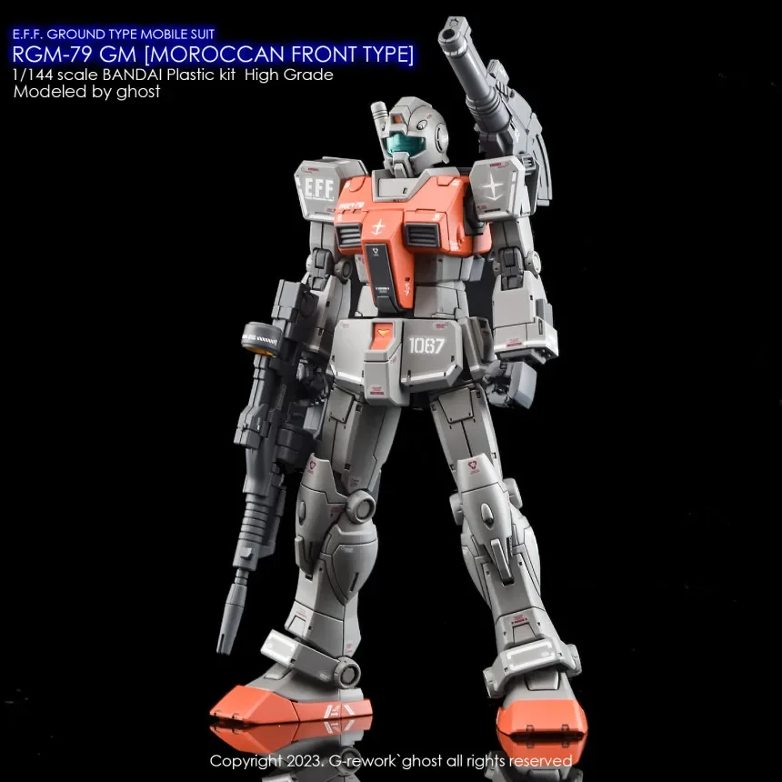 YAN Decal Fluorescent Waterslide Decals For HG 1/144 RGM-79 GM Moroccan Front Type Model Marking Stickers Hobby DIY Accessories
