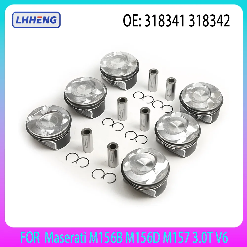 

Piston Assembly & ring set For Maserati Giberit Levante QUATTROPORTE M156B M156D M157 3.0T V6 3.0 L T 318342 318341 13-22